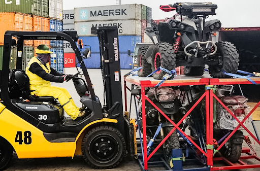 preparation of a motorcycle for shipment