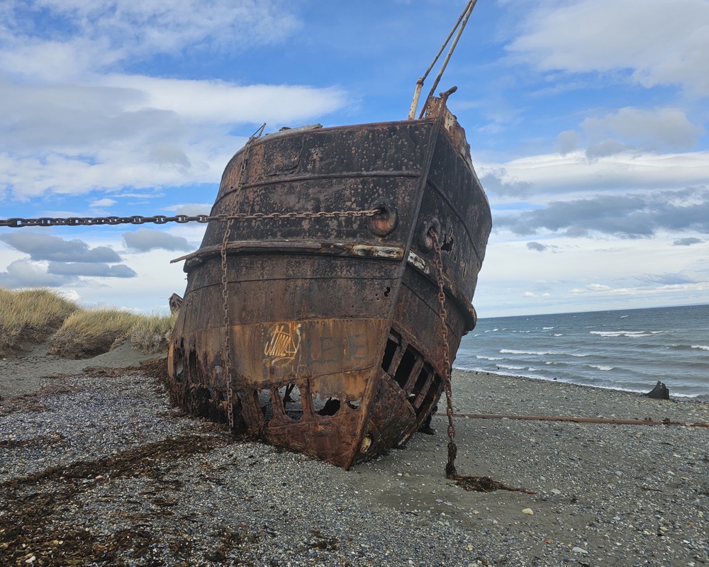 Shipwreck on the Patagonian coast