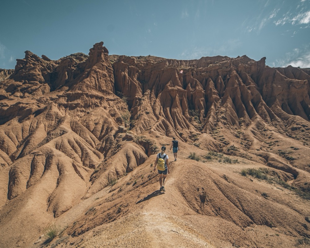 Motorcycle route through a canyon in Kyrgyzstan