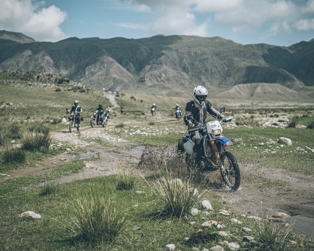MotoBirds women-only group riding off-road in Kyrgyzstan